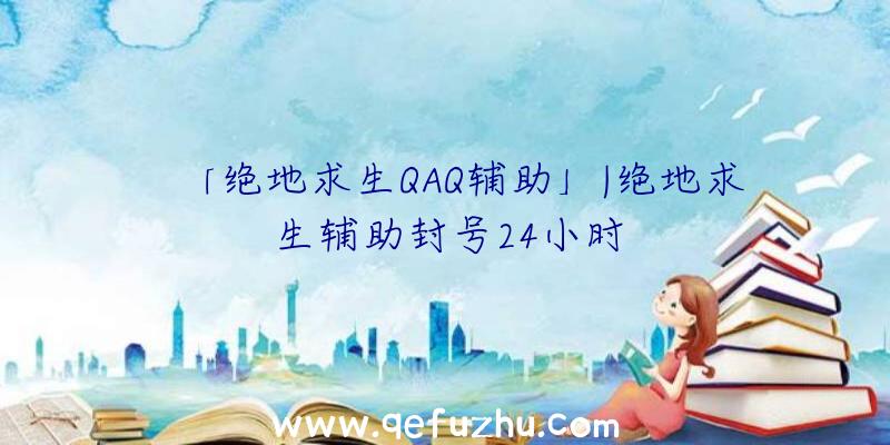 「绝地求生QAQ辅助」|绝地求生辅助封号24小时